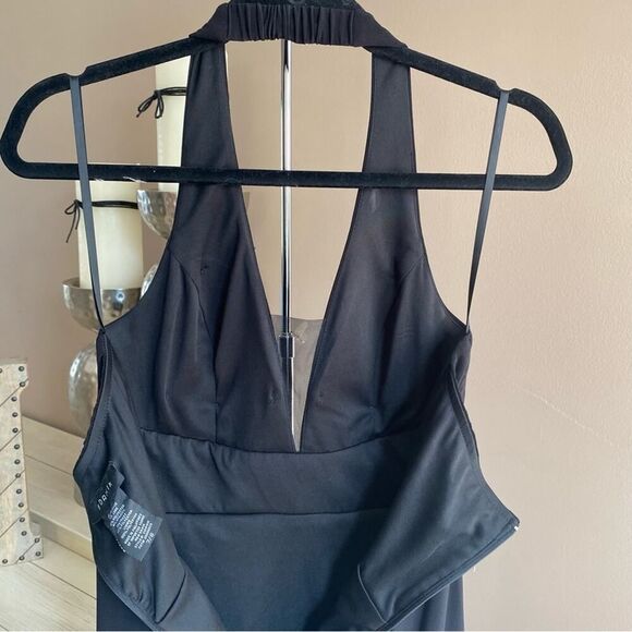 B. Darlin Dress Black Size 1 Junior Sheath Halter Illusion Beaded Size M EUC - Picture 11 of 14